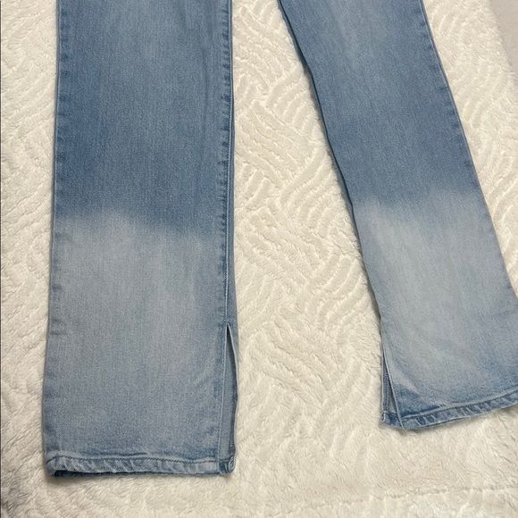 Good American Good Boy High Waist Side Slit Raw Hem Jeans Size 27 - Picture 11 of 16